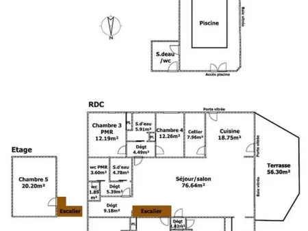 Grand gîte rénové, piscine intérieure chauffée, 14 pers. à Cheffois : photo 25