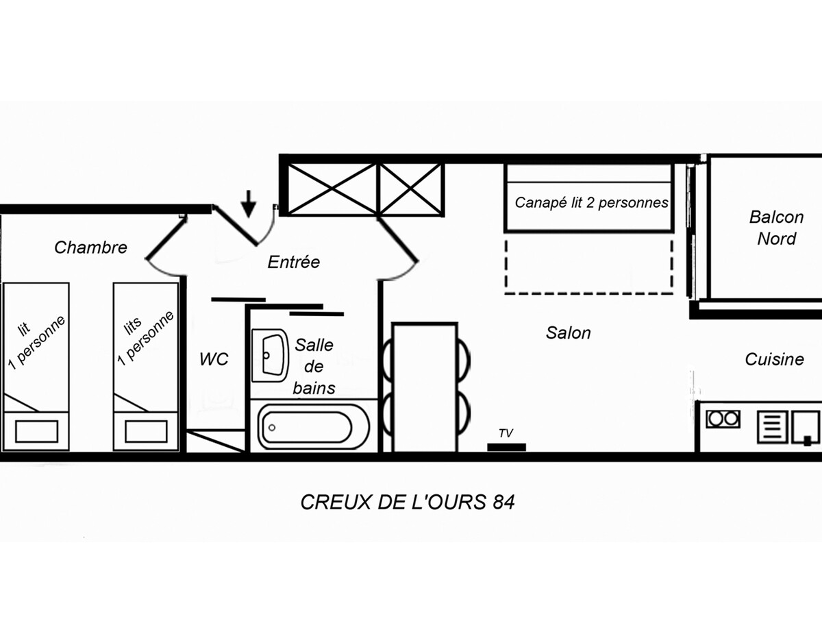 Appartement 2 pièces Méribel, 4 pers, balcon - Photo 9