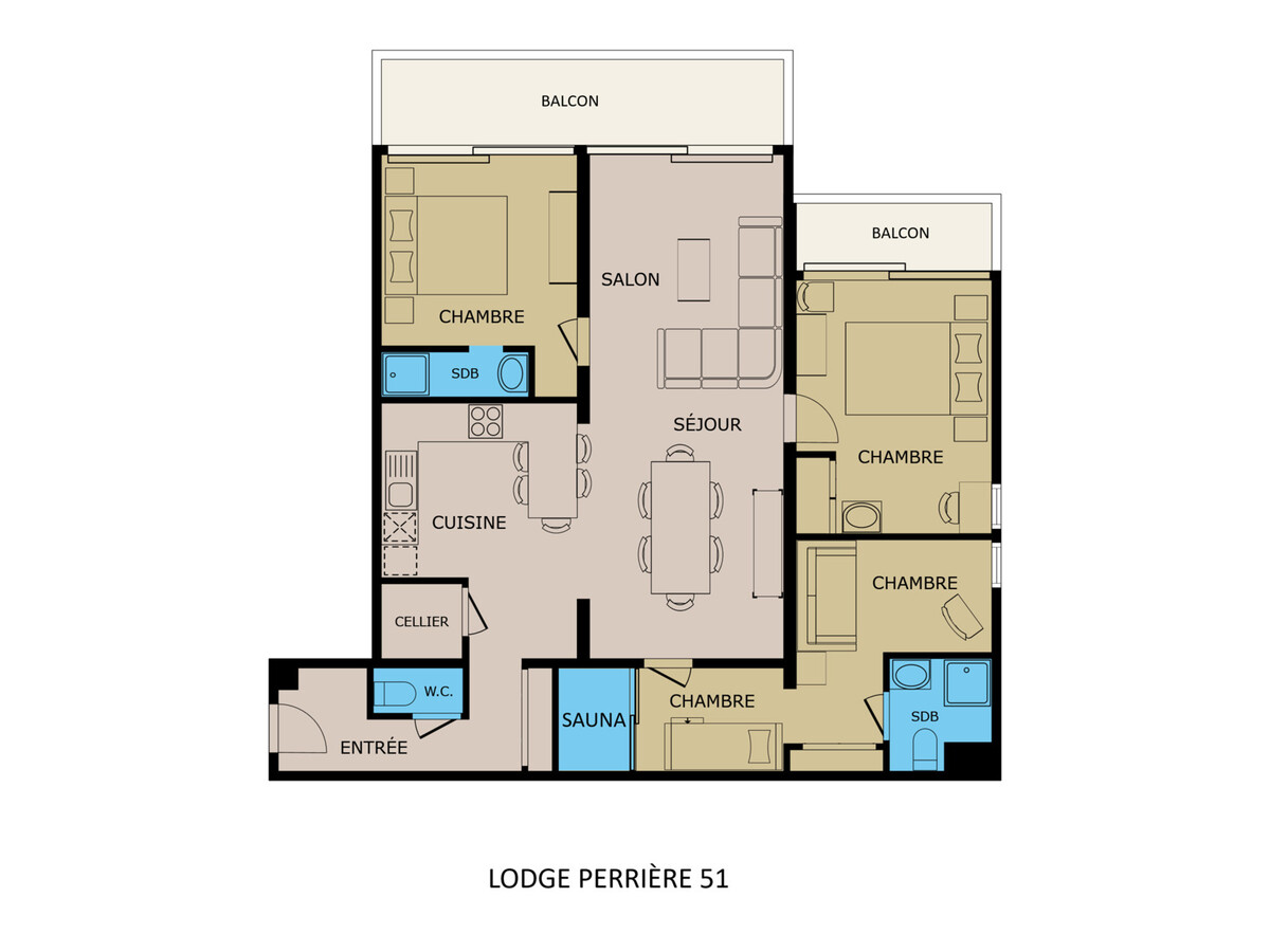 Lodge Perrière - Appart 4★, 8 pers, sauna, balcon sud - Photo 15
