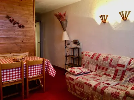 Location appartement à Plagne Aime 2000, Studio chaleureux au pied des pistes, 3-4 pers, vue Mont Blanc