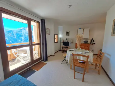 Location appartement à Les Deux Alpes, Studio 4 pers. aux Deux Alpes avec parking et vue dégagée