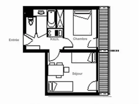 Appartement 2P pour 4 aux Menuires, ski aux pieds et balcon : photo 16