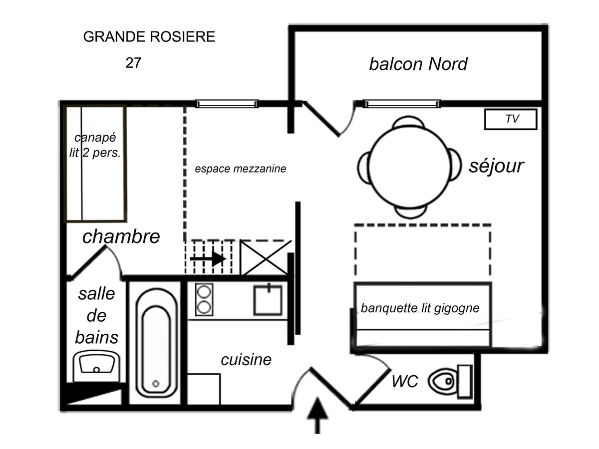 Studio 27m² skis aux pieds à Méribel, 4 personnes - Photo 7