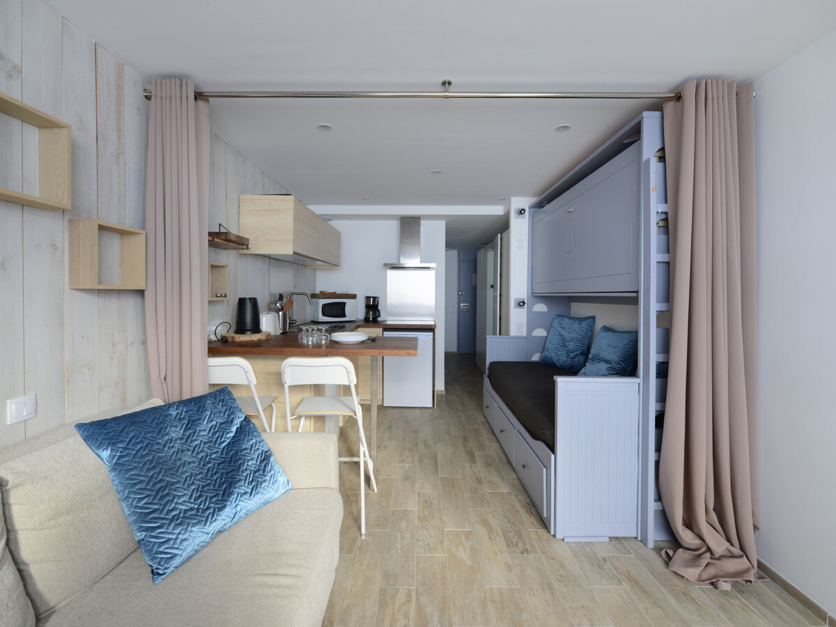 Studio rénové 26m² balcon sud, skis aux pieds à Plagne Aime - Photo 4