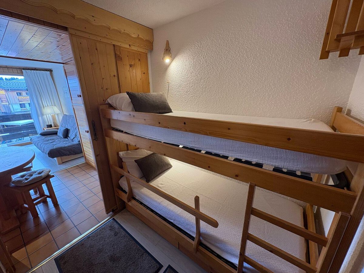 Studio cabine 4 pers. Les Saisies, balcon sud vue pistes - Photo 2
