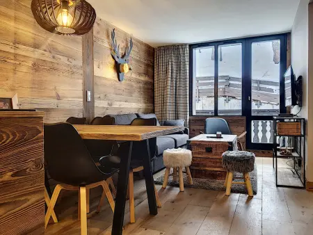 Location appartement à Val d'Isère, Superbe 2 Pièces + Cabine Rénové, Pied des Pistes, Val dIsère, 6 Pers., Parking, Balcon Sud