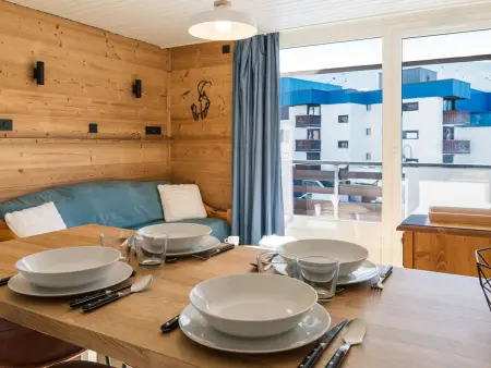Location appartement à Val Thorens, Appartement cosy pour 4 pers. à Val Thorens – Balcon sud, proche remontées et commerces