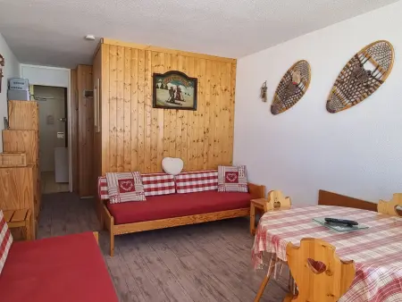 Location appartement à Plagne Aime 2000, Studio lumineux cabine ski-in/ski-out, 3/4 pers, vue pistes