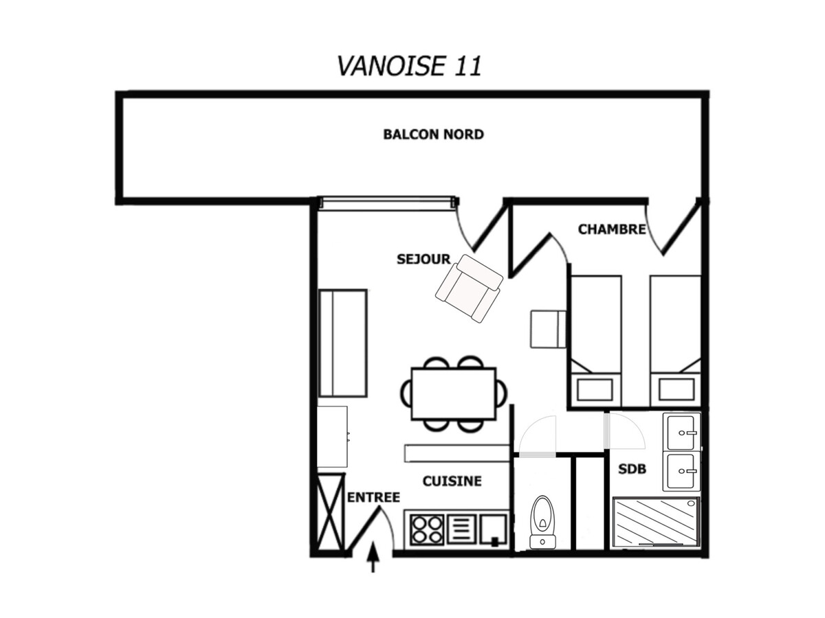 Appartement 2 pièces Méribel, 4 pers., balcon, 29 m² - Photo 8