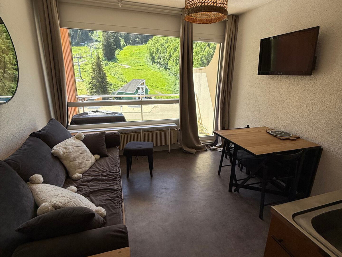 Studio cabine 24m² aux Adrets-Prapoutel, balcon vue piste - Photo 1