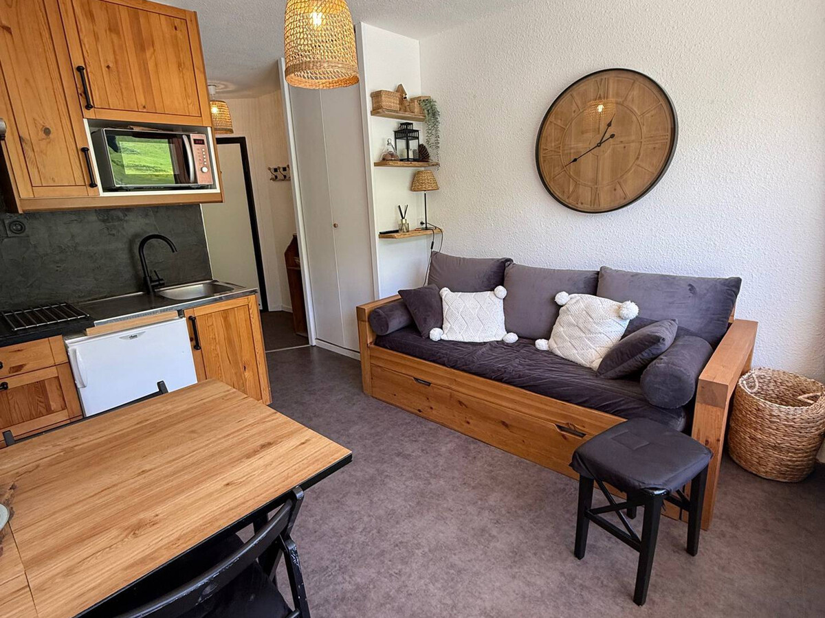 Studio cabine 24m² aux Adrets-Prapoutel, balcon vue piste - Photo 2