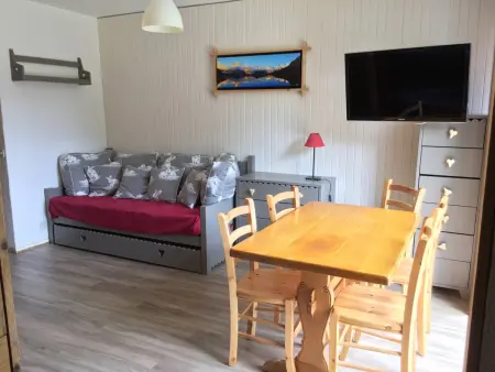 Location appartement à La Toussuire, Studio rénové style montagne avec alcôve, proche pistes - 5 pers