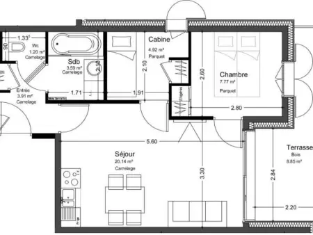 Appartement T3 cosy à Arêches, balcon sud-ouest et navette ski : photo 13