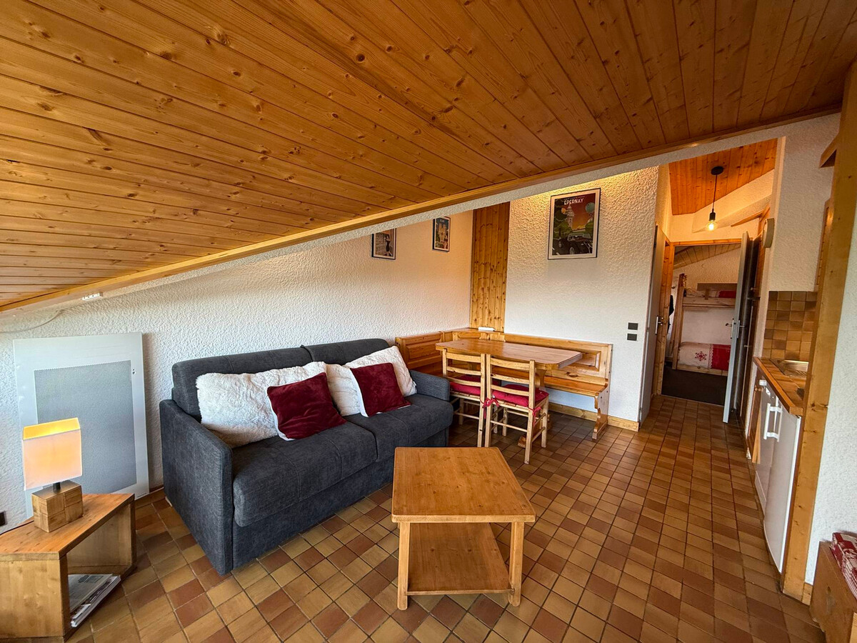 Studio cabine 4 pers aux Saisies, balcon sud, vue Beaufortain - Photo 1
