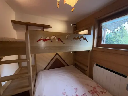 Appartement 2P+Cabine Les Saisies, balcon vue chapelle : photo 10