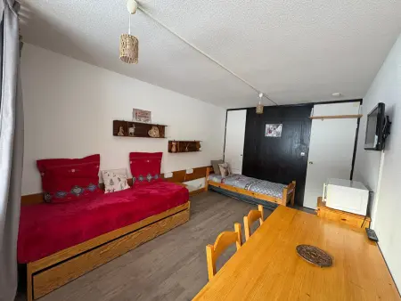 Location appartement à La Plagne, Studio lumineux 4 pers, accès pistes, balcon, casier à skis