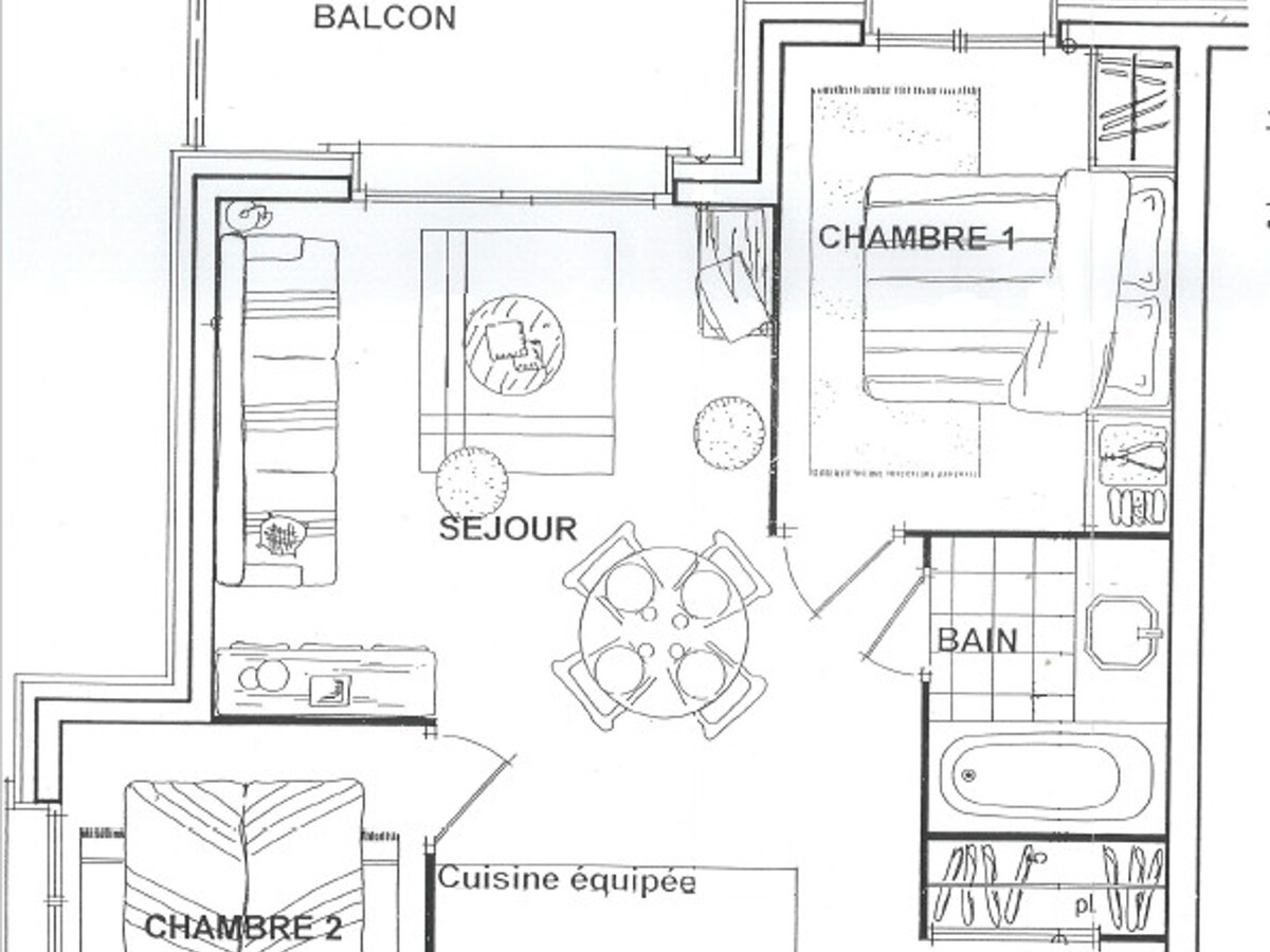 T3 45m² balcon sud, accès piscine résidence, Les Saisies - Photo 4
