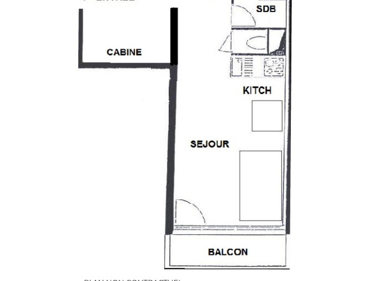 Studio 4 pers. Les Menuires, rénové 2018, balcon vue montagne - Photo 13