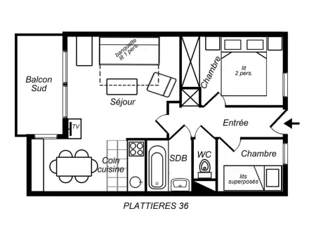 Appartement 6 pers. avec balcon sud, pistes à 100 m à Méribel : photo 8