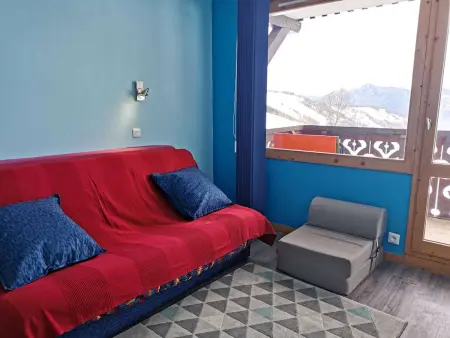 Location appartement à Les Avanchers Valmorel, Charmant 2 pièces au pied des pistes avec balcon et Wi-Fi