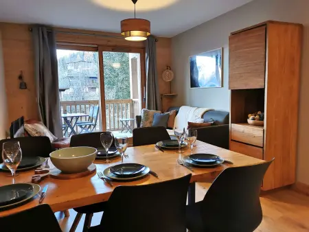 Location appartement à Les Avanchers Valmorel, Charmant 3 pièces à Valmorel, skis aux pieds, 7 couchages, parking inclus