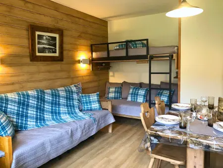 Location appartement à Les Avanchers Valmorel, Joli 2 pièces 5 pers, 2 étoiles, plein sud, pied des pistes, proche commodités