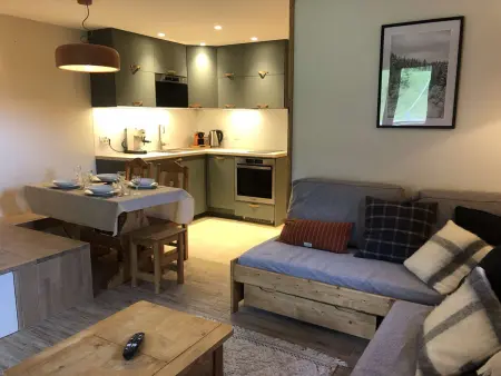 Location appartement à Les Avanchers Valmorel, Charmant appartement ski aux pieds à Crève-Coeur, 2 pièces, 5 pers, proche commerces