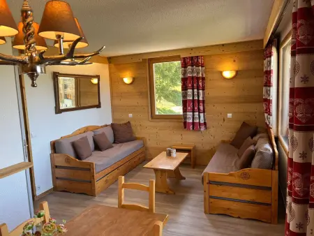 Location appartement à Les Avanchers Valmorel, Grand 2 pièces avec balcon, proche rue piétonne - 5 pers, 2 étoiles, casier à skis