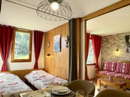 Studio 4 pers. divisible, 2 km des pistes, balcon : photo 6