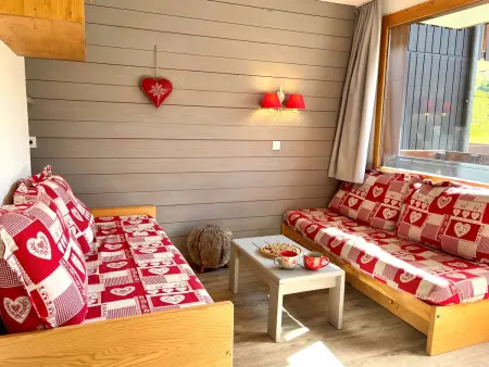 Location appartement à Les Avanchers Valmorel, Studio divisible cosy 4 pers - Pied des pistes, Valmorel, proche ESF & commerces