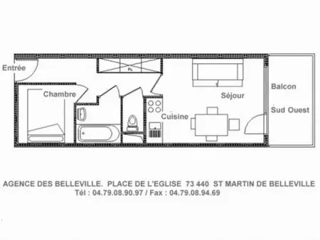 Appartement 29 m² avec balcon sud-ouest, à 100 m des pistes à Saint-Martin-de-Belleville : photo 11