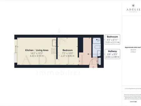 Studio 28m² rénové, terrasse sud, 350m des pistes : photo 8
