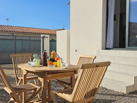 Maison Aubépines à 300 m de la plage, terrasse 70 m² : photo 18