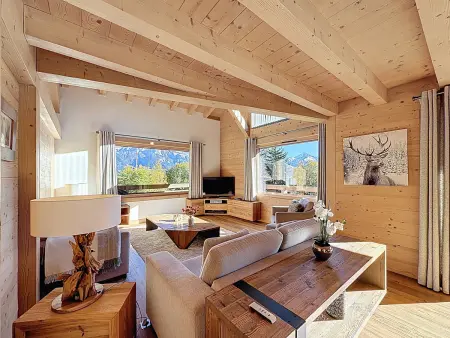 Location appartement à Combloux, Duplex neuf avec terrasse face au Mont Blanc, 3 chambres et mezzanine, à 3 km du centre de Combloux