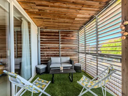 Appartement climatisé centre Biscarrosse, terrasse Sud : photo 6