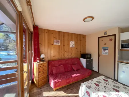 Location appartement à Valloire, Studio cabine Sud avec balcon, animaux admis
