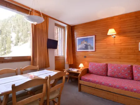 Location appartement à Plagne Bellecôte, Studio confortable 2 étoiles, ski aux pieds, pour 4 personnes