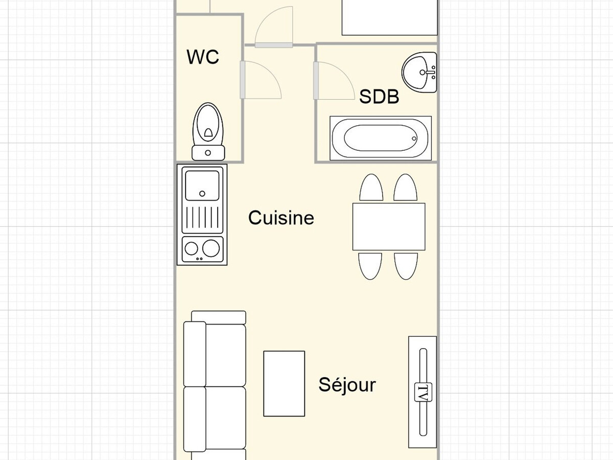 Studio cabine 4 pers. aux Saisies, balcon sud-est - Photo 3