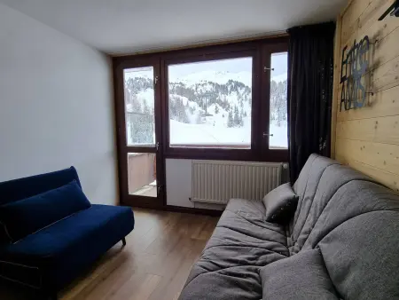 Location appartement à La Plagne Tarentaise, Studio rénové ski-in/ski-out pour 2 pers, balcon sud