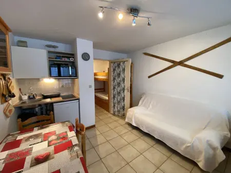 Location appartement à Crest Voland, Studio cosy pour 4 pers., expo Sud, près des pistes et commerces, avec balcon et équipements complets