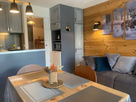 Studio rénové Pra-Loup, balcon vue vallée, 4 personnes : photo 2