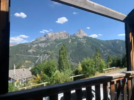 Studio rénové Pra-Loup, balcon vue vallée, 4 personnes : photo 13