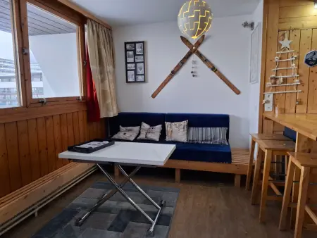 2 pièces cabine 4 pers. à 50 m des pistes, vue Mont-Blanc : photo 2