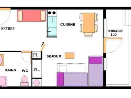 Studio 5 pers Termignon, accès direct pistes + terrasse : photo 6