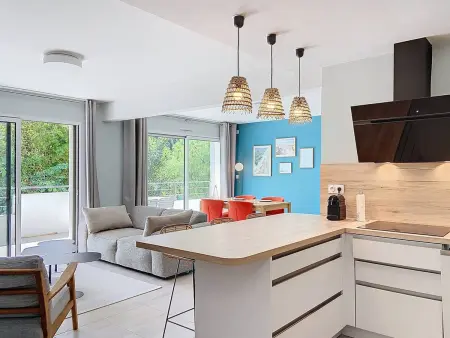 Appartement standing derniers étages, terrasse sud-ouest, accès plage : photo 3