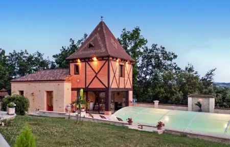 La Perle Bleue - Maison pierre Castelnaud, piscine privée : photo 10