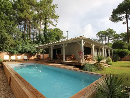 Location villa à Lège Cap Ferret, Villa rénovée avec piscine chauffée, proche plage, idéale famille et amis