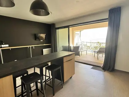 Appartement PMR 49m² face à la mer, balcon et piscine : photo 7