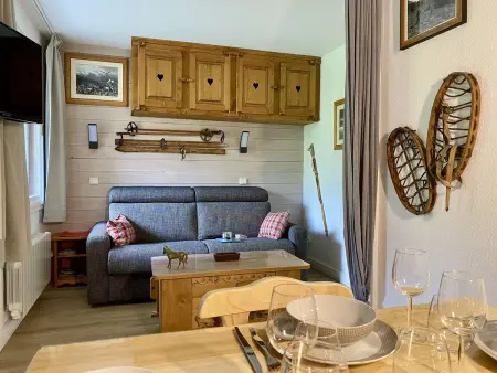 Location appartement à Les Avanchers Valmorel, Studio divisible Valmorel, ski aux pieds, 4 pers, balcon, proche pistes et commerces
