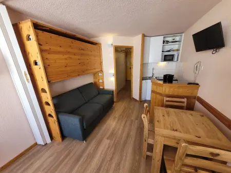 Location appartement à Plagne Aime 2000, Charmant studio divisible avec balcon et accès pistes, cœur station